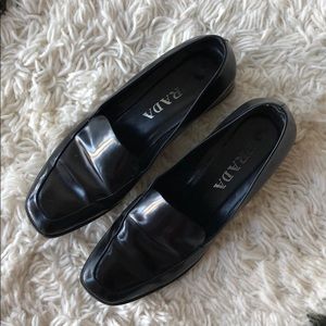 Prada Loafers, Black Leather, Authentic